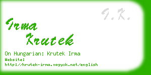 irma krutek business card